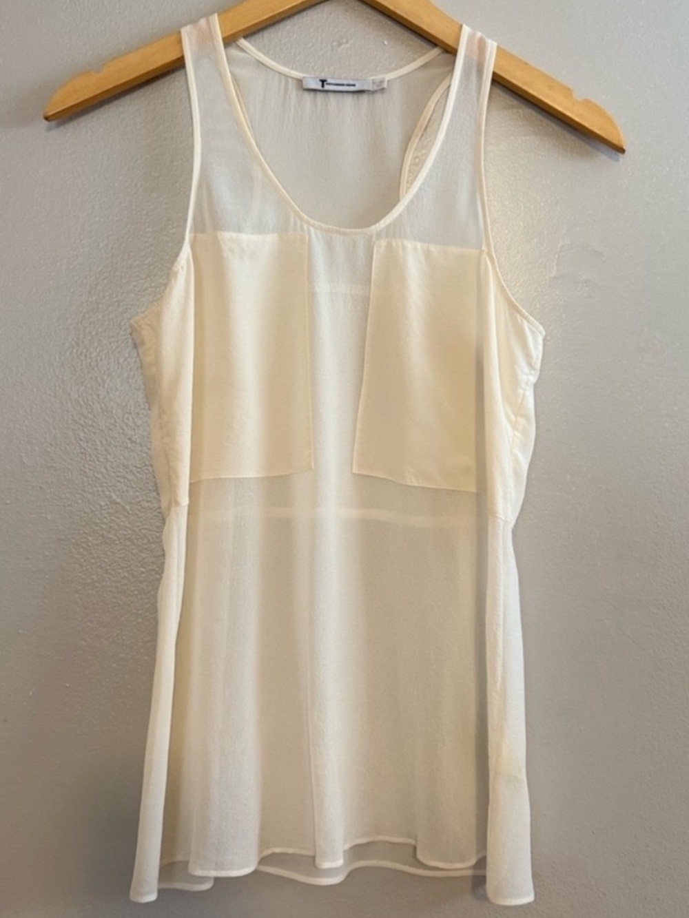 Alexander Wang Sheer Ivory Layered Camisole